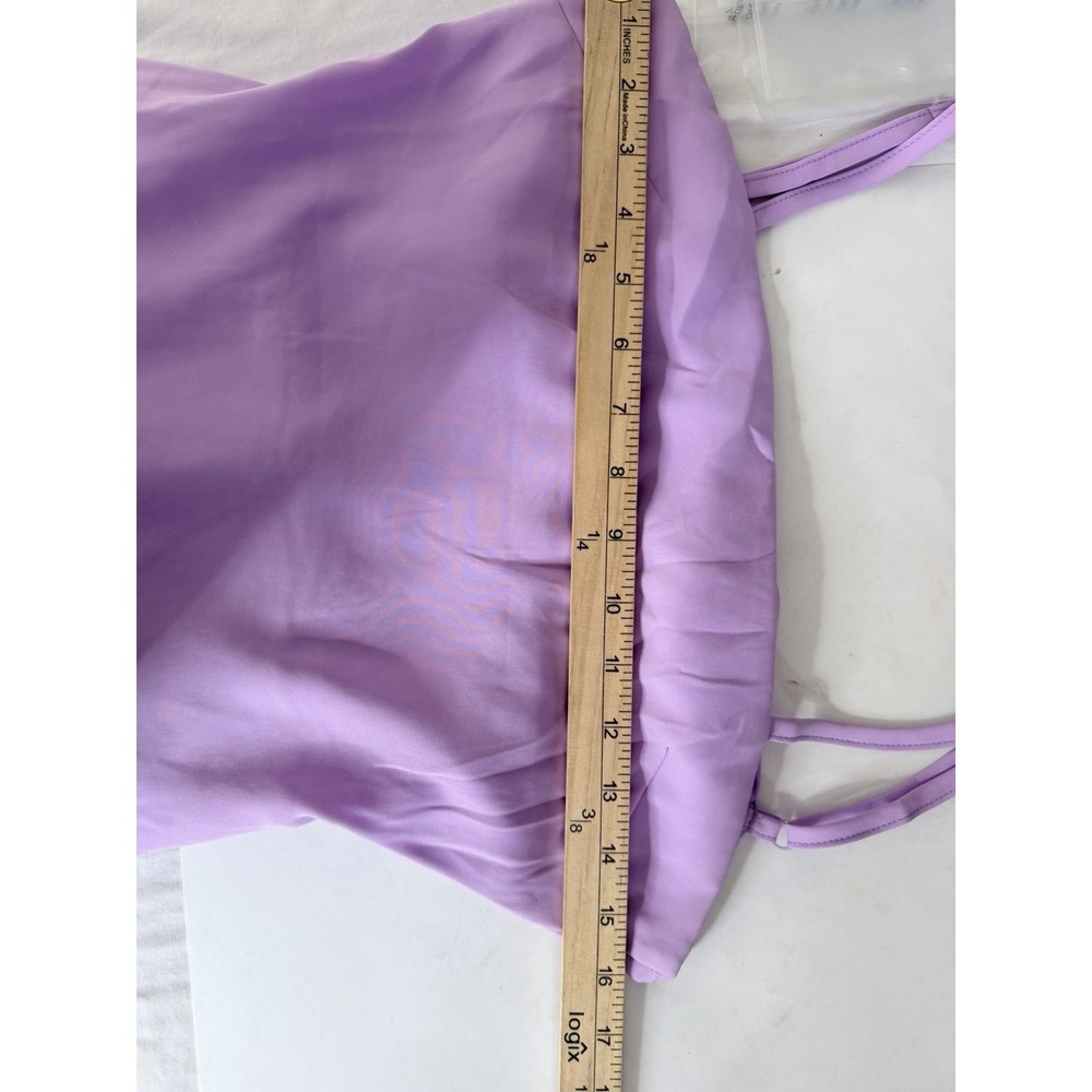 Revolve Super Down Mini Dress XS Lavendar Strappy Tie Back Vacay Beach - Picture 10 of 12